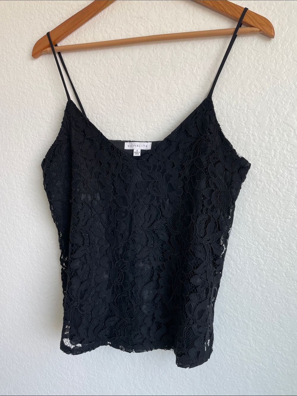 SOCIALITE Black Floral Lace Camisole Fully Lined | small